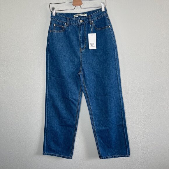 Rest & Recreation Womens High-Waisted Straight-Leg Baggy Denim Jeans Size 2 kpop - Picture 7 of 10